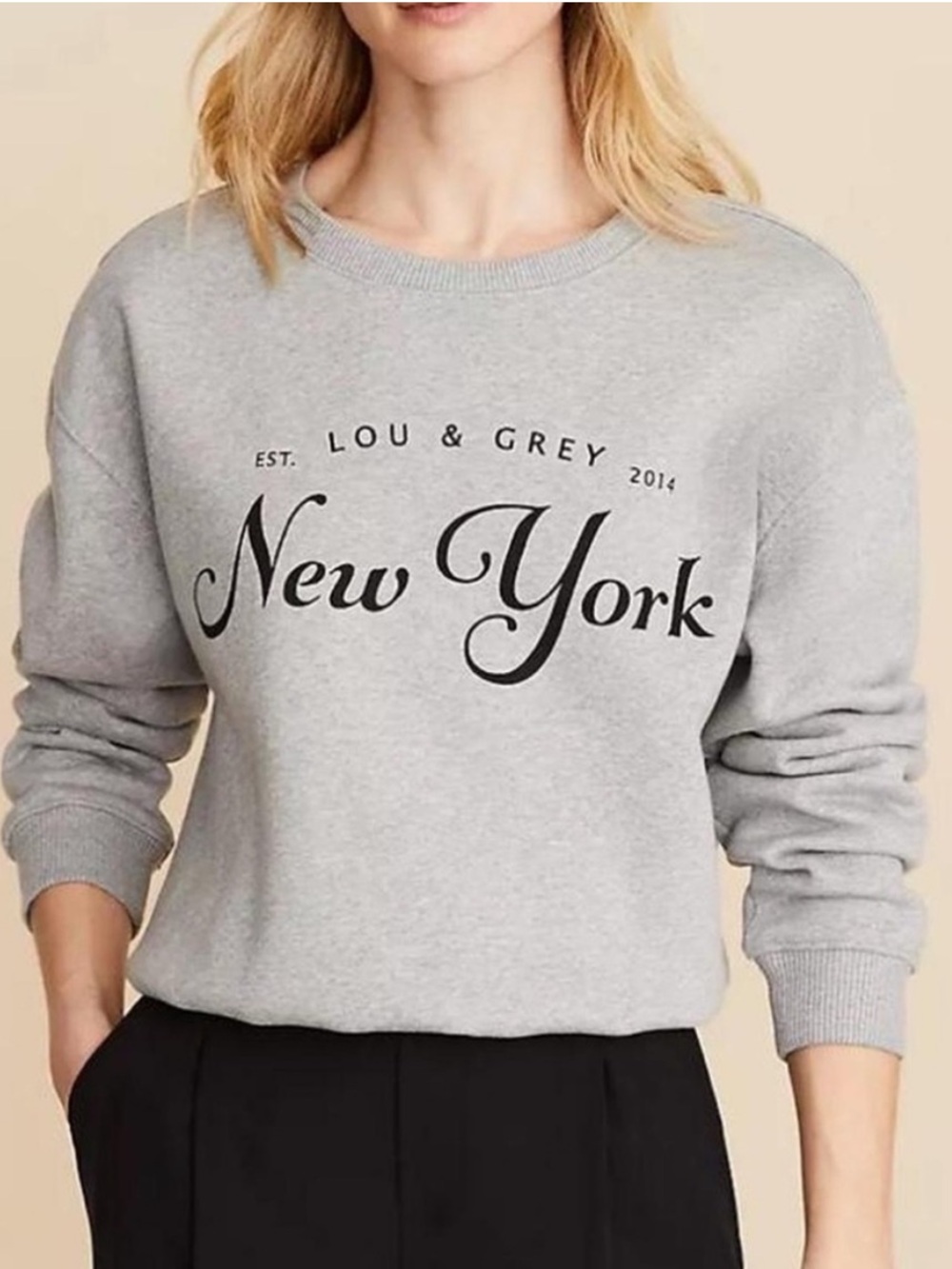Lou & Grey New York Fleece Bubble Hem Sweatshirt.